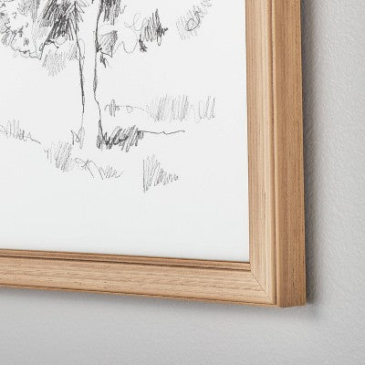 (Set Of 2) 12"x16" Tree Sketch Framed Wall Art Black/Cream - Hearth & Hand™ With Magnolia