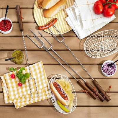  4pc Stainless Steel Grilling Skewers With Canvas Bag - Hearth & Hand™ With Magnolia