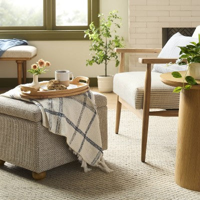 18" Round Rubberwood Serving Tray With Handles - Hearth & Hand™ With Magnolia