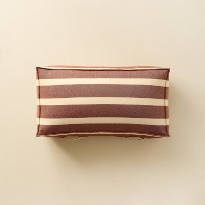  44"x22"x10" Cabana Stripe Outdoor Patio Cushioned Bench Brown/Natural - Hearth & Hand™ With Magnolia
