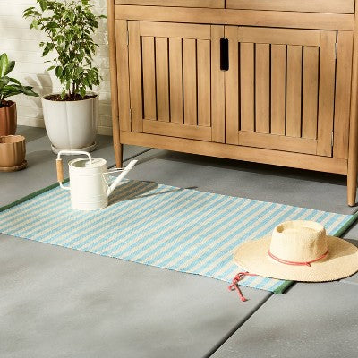  30"x50" Gingham Check Indoor/Outdoor Handmade Accent Rug - Hearth & Hand™ With Magnolia