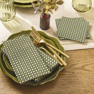  16ct Gingham Paper Guest Towels Green - Hearth & Hand™ With Magnolia