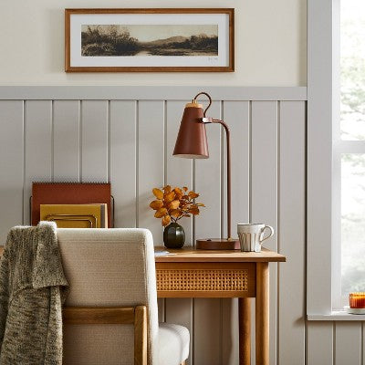  20" Metal Task Lamp With USB Port Terracotta Brown (Includes LED Light Bulb) - Hearth & Hand™ With Magnolia