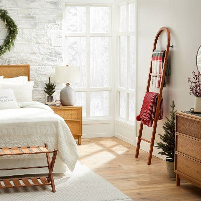  6' Arched Wood Throw Blanket Ladder Brown - Hearth & Hand™ With Magnolia
