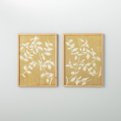  (Set Of 2) 18"x24" Honeysuckle Print Framed Wall Art - Hearth & Hand™ With Magnolia