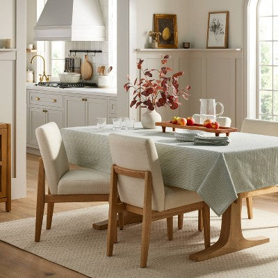  Textured Stripe Rectangular Woven Tablecloth Sage Green - Hearth & Hand™ With Magnolia
