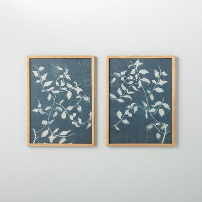  (Set Of 2) 18"x24" Honeysuckle Print Framed Wall Art - Hearth & Hand™ With Magnolia