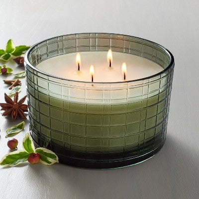  Textured Glass Mulled Spice Jar Christmas Candle Green 24oz - Hearth & Hand™ With Magnolia