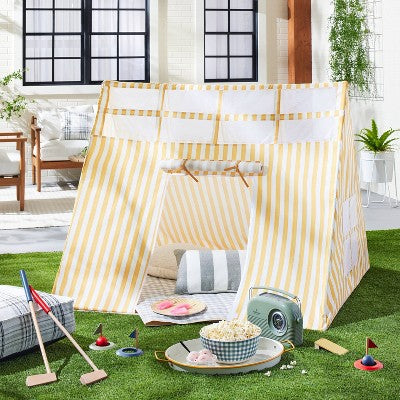  Kids' Stargazing Play Tent - Gold/Cream Stripes - Hearth & Hand™ With Magnolia