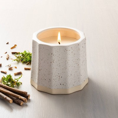  Wide Fluted Speckled Ceramic Willow Jar Candle Tonal Cream 11oz - Hearth & Hand™ With Magnolia
