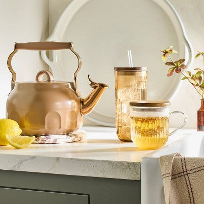  Teapot With Copper Accents Tan - Hearth & Hand™ With Magnolia