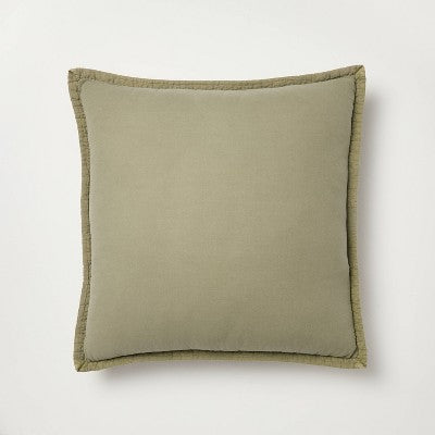  26"x26" Quilt Euro Square Throw Pillow Green - Hearth & Hand™ With Magnolia