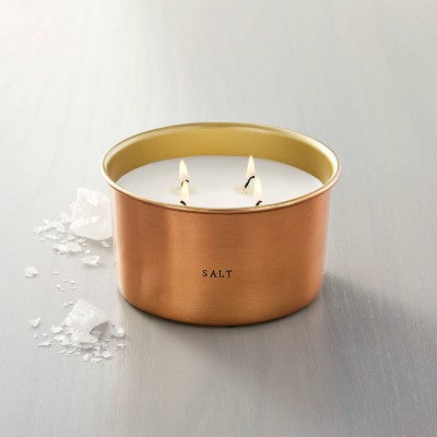  Lidded Metal Salt 4-Wick Jar Candle Brass Finish 20oz - Hearth & Hand™ With Magnolia
