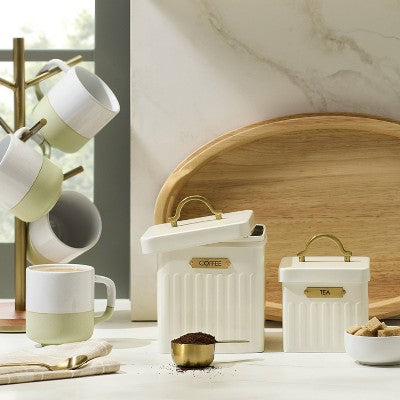  Metal Coffee Tin With Scooper Cream/Brass - Hearth & Hand™ With Magnolia